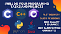 do python, java and cpp programming projects or review code