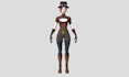 create game ready 3d character model with rigging for unity and unreal