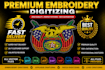 create embroidery digitizing into dst pes emb files