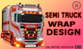 design long trailer, semi truck wrap design