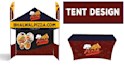 do tent design, table cover,feature flag,back and sides wall