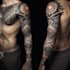 create sleeve tattoo design in geometric style