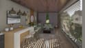 do model and magnificent interior design for house with 3d render