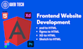 be your front end developer using HTML CSS bootstrap and angular