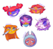 create cute digital cartoon sticker set