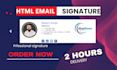 create clickable HTML email signature for email, gmail for 3h