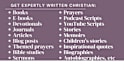 write your SEO christian web articles, blog posts, podcasts, youtube scripts