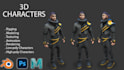 3d characters realistic and stylized