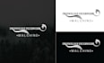 do contemporary line art text or badge logo design
