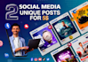 do 2 pro social media posts design facebook ads posts instagram stories in 24h