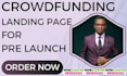 do kickstarter indiegogo crowdfunding mailchimp pre launch landing page design