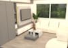 design and render a TV media wall and cabinets
