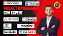 setup mondaycrm trello asana clickup zapier nutshell kajabi wrike mailchimp