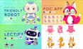 design an animation ready 2d mascot character for rive, lottie and app UI UX