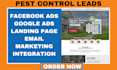 generate high converting pest control leads via facebook google ads landing page