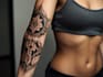 draw a geometric sleeve tattoo design