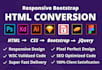 code PSD figma adobe xd to HTML CSS responsive template