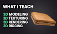 teach you 3d modeling and texturing in blender and maya
