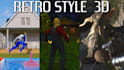 create a 3d animation, model objects, in the psx, ps2, n64 retro style