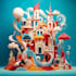 create art in a cartoonish abstract and surreal style