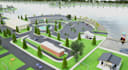 do architectural master plan, site plan, suburban, neighborhood 3d model render