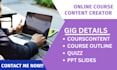 course content, training course, online course content, mini course, workbook