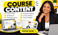course content, training course, online course content, mini course, workbook