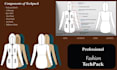 create professional fashion technical sketch and tech packs