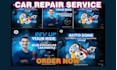 create professional poster for car rent and banner design for car repair shop