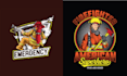 design custom, fireman, skull and mascot firefighter logo