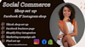 set up facebook shop instagram shop, etsy ,shopify integration fb business page
