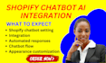 build shopify chatbot, integrate chatbot ai with your shopify store