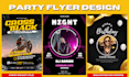 professional graphic design for menu cards, flyers, and party invitations