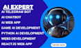 ai telegram bot ai chatbot web app game ai bot development python, web3 reactjs