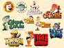 collage sport animal mascot logo