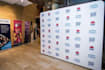 create logo media wall, backdrop banner, media wall