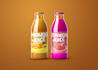 do juice, water bottle and can label design