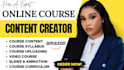 develop online course content, outline, education training course, ppt slide