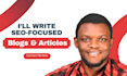 write SEO blog posts that improve traffic and rankings