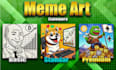 draw funny crypto memes in cartoon style