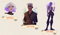 create dnd character art, fantasy character illustration and concept art