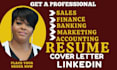 write banking sales, finance accounting, mortgage, marketing investment resume
