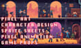 create 8bit, 16bit pixel art, 2d pixel animation, sprite sheet, 2d minecraft