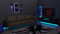design 3d isometric gaming room and streaming room
