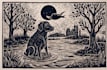 create artistic linocut illustration in my style
