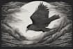 draw dark art illustration with engraving style