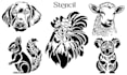 draw an individual vector stencil for laser, plotter cutting