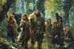 make fantasy or dnd party illustration