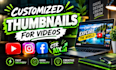 design creative youtube thumbnails social media thumbnails