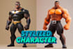 design stylized 3d characters, funko, textured, game, rig, animation, in blender